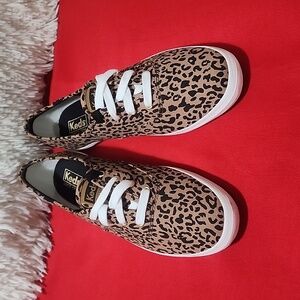 Keds Women's Brown and Black Animal Print Sneakers